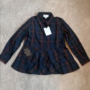 NWT Pomander Place Ashlen blouse plaid M
